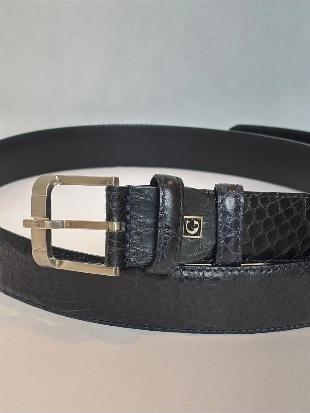 Giorgio's Palm Beach Crocodile Men's Belt Big/Tall Blue Size 50 NWOT